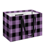 Purple Buffalo Plaid Print Utility Tote Bag