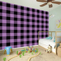 Purple Buffalo Plaid Print Wall Sticker