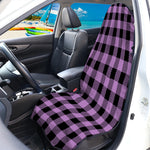Purple Buffalo Plaid Print Waterproof Car Seat Cover