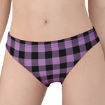 Purple Buffalo Plaid Print Women's Panties