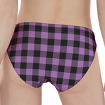 Purple Buffalo Plaid Print Women's Panties