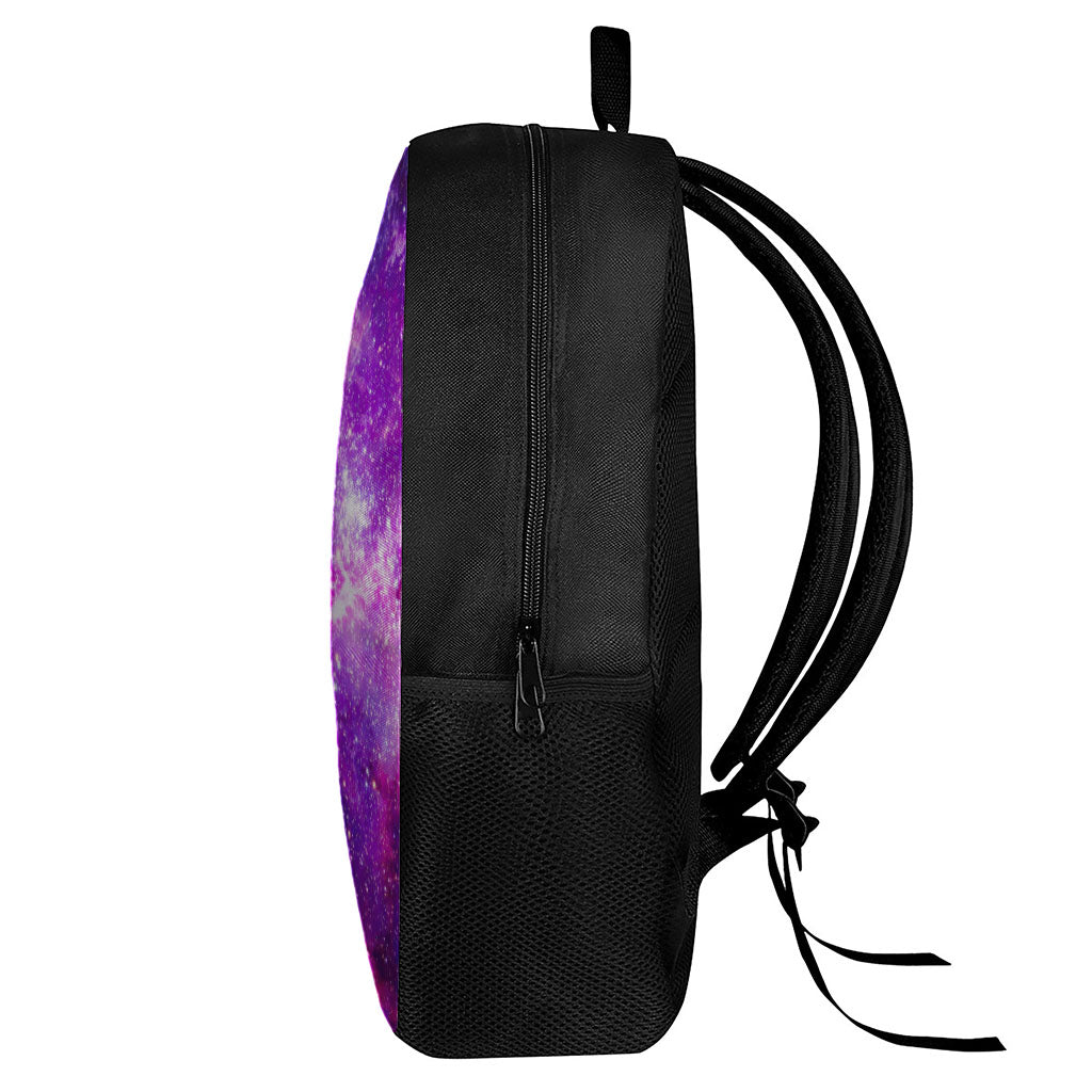 Purple Bursting Galaxy Space Print 17 Inch Backpack