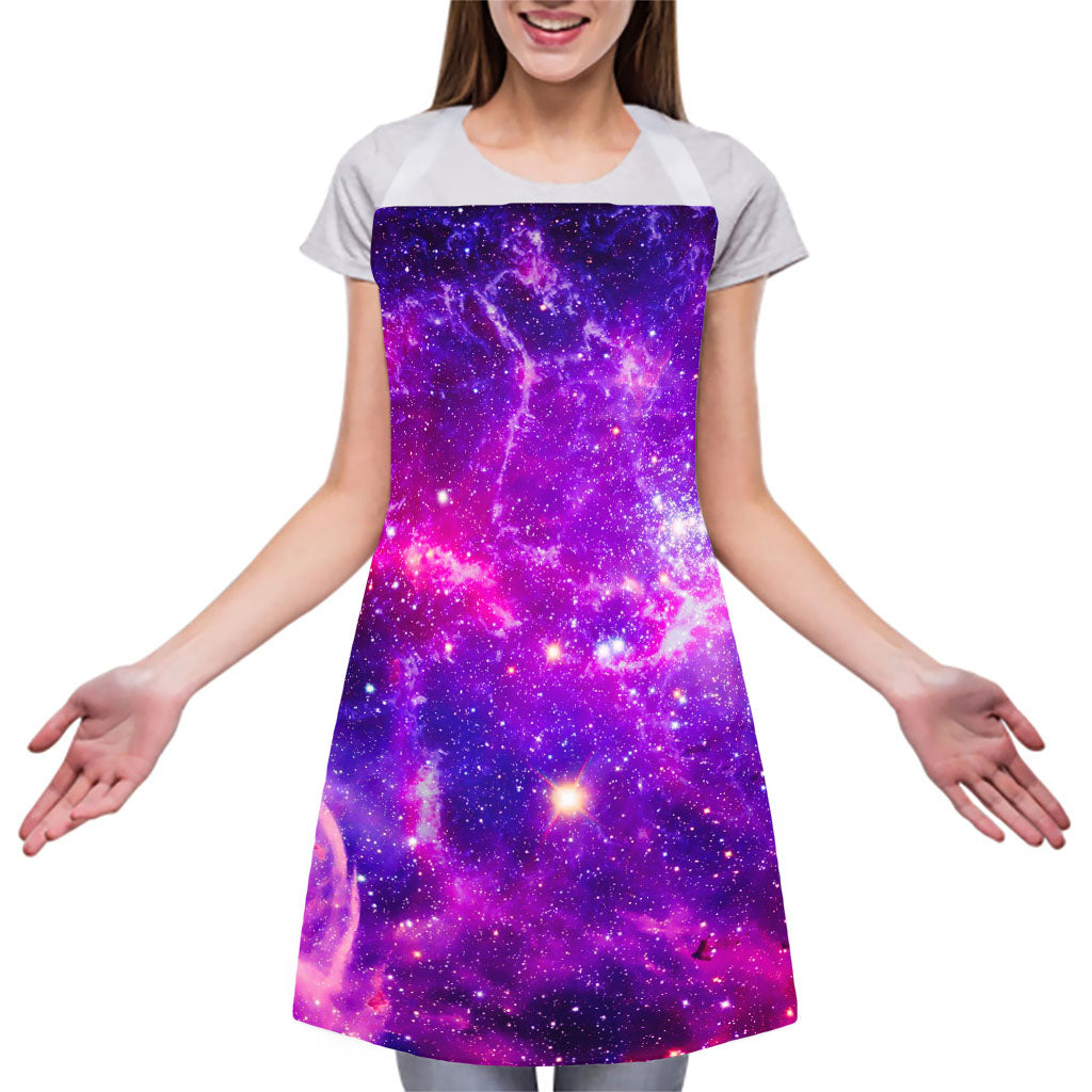 Purple Bursting Galaxy Space Print Adjustable Apron