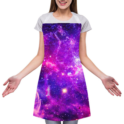 Purple Bursting Galaxy Space Print Adjustable Apron