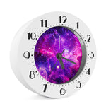 Purple Bursting Galaxy Space Print Alarm Clock