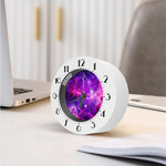 Purple Bursting Galaxy Space Print Alarm Clock