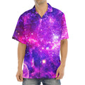 Purple Bursting Galaxy Space Print Aloha Shirt