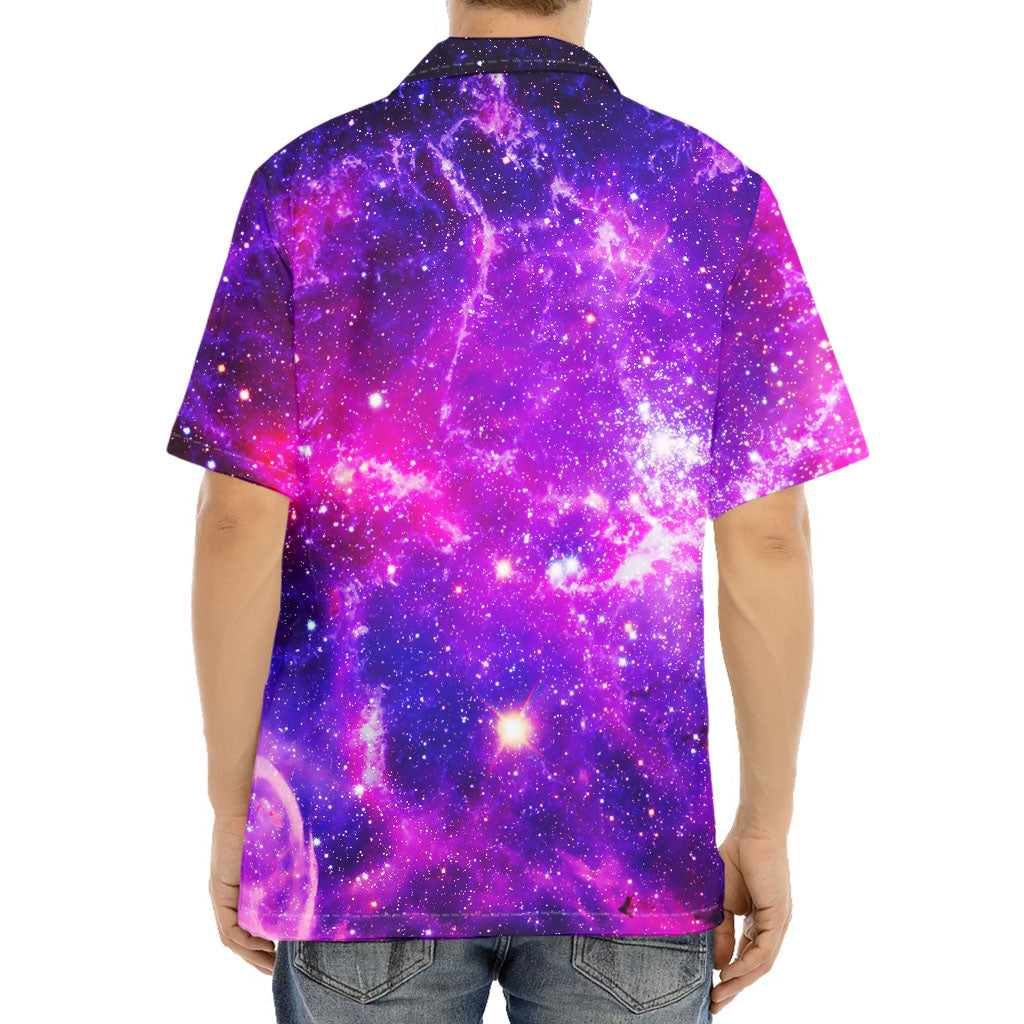 Purple Bursting Galaxy Space Print Aloha Shirt