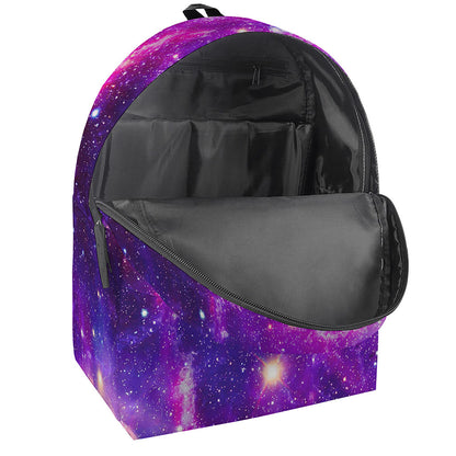 Purple Bursting Galaxy Space Print Backpack