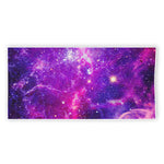 Purple Bursting Galaxy Space Print Beach Towel