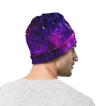 Purple Bursting Galaxy Space Print Beanie