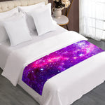 Purple Bursting Galaxy Space Print Bed Runner