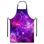 Purple Bursting Galaxy Space Print Bib Apron With Pocket