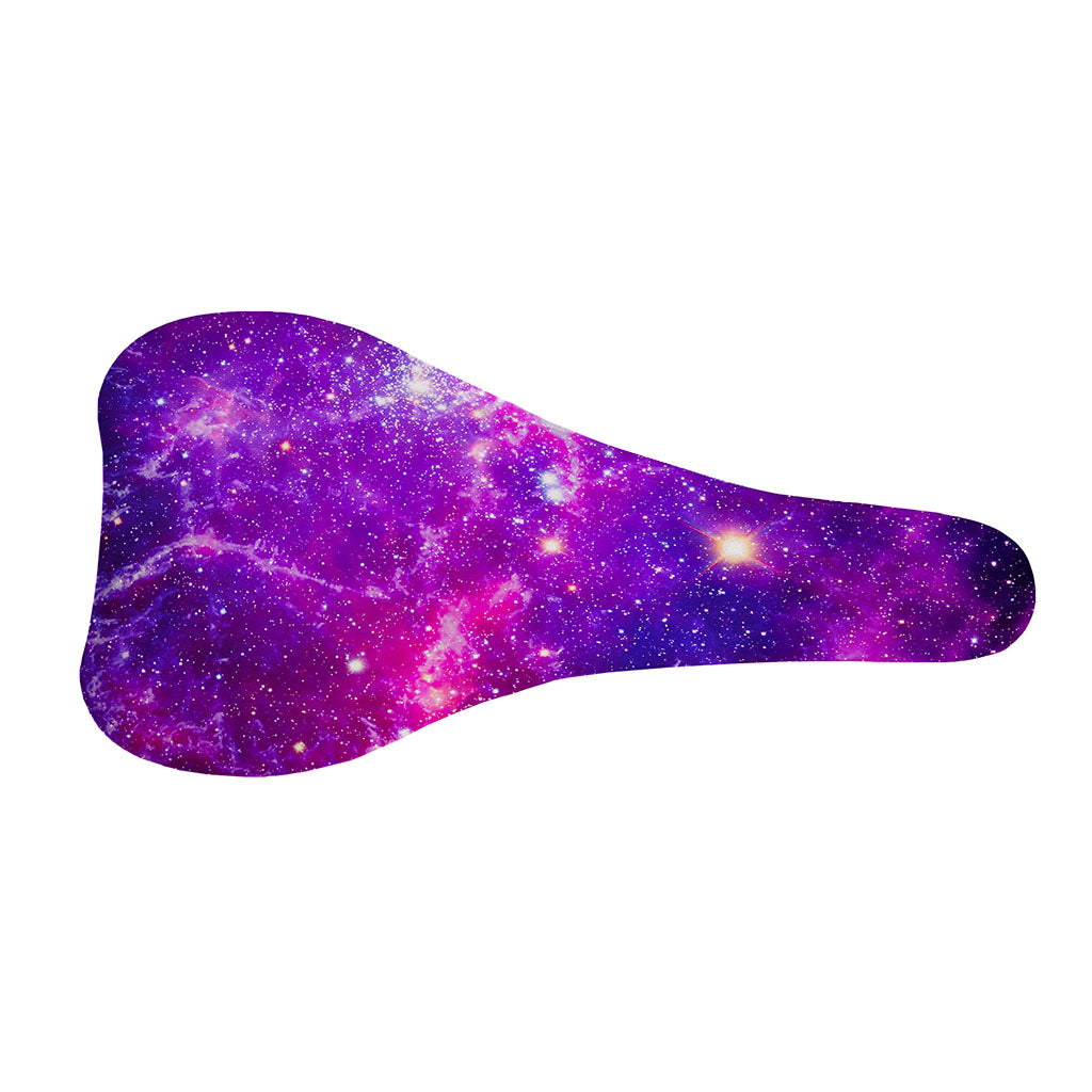 Purple Bursting Galaxy Space Print Bicycle Seat Cover