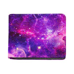 Purple Bursting Galaxy Space Print Bifold Wallet