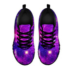 Purple Bursting Galaxy Space Print Black Running Shoes