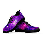 Purple Bursting Galaxy Space Print Black Running Shoes