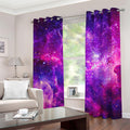 Purple Bursting Galaxy Space Print Dimout Grommet Curtains