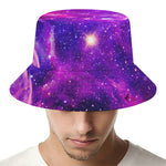 Purple Bursting Galaxy Space Print Bucket Hat
