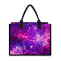 Purple Bursting Galaxy Space Print Canvas Tote Bag