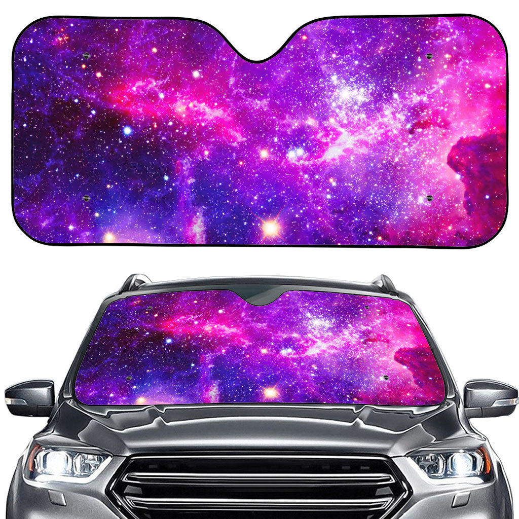 Purple Bursting Galaxy Space Print Car Windshield Sun Shade