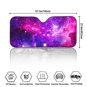 Purple Bursting Galaxy Space Print Car Windshield Sun Shade