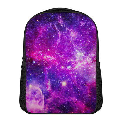 Purple Bursting Galaxy Space Print Casual Backpack