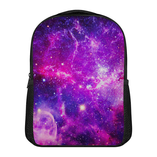 Purple Bursting Galaxy Space Print Casual Backpack