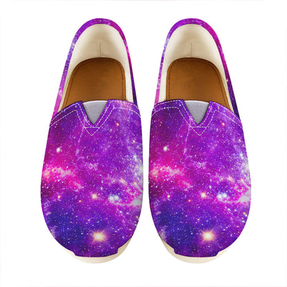 Purple Bursting Galaxy Space Print Casual Shoes