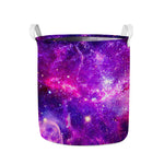 Purple Bursting Galaxy Space Print Collapsible Laundry Basket