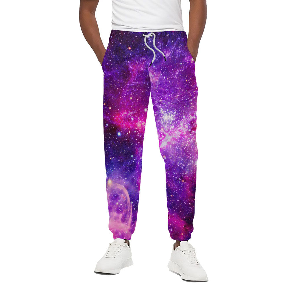 Purple Bursting Galaxy Space Print Cotton Pants