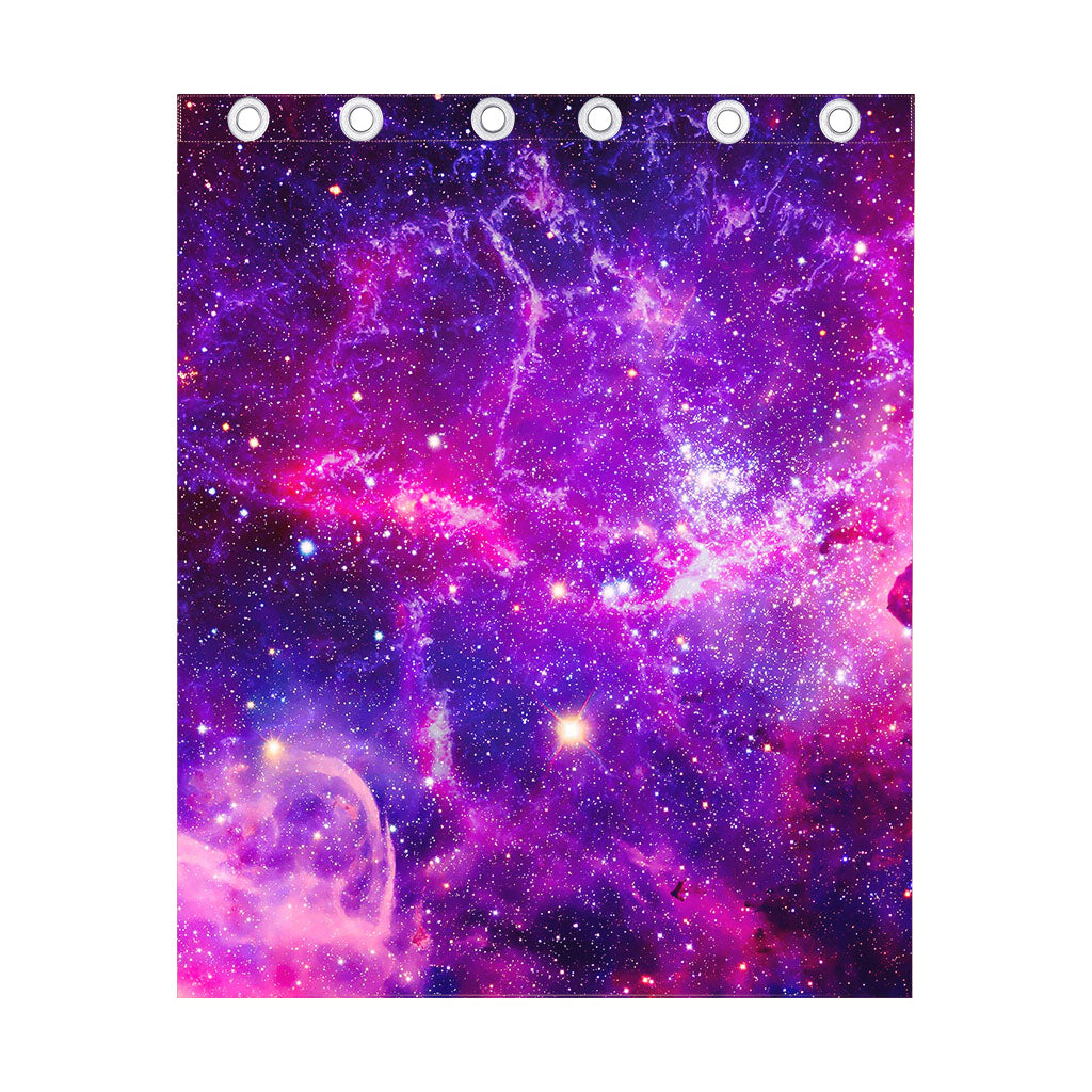Purple Bursting Galaxy Space Print Curtain
