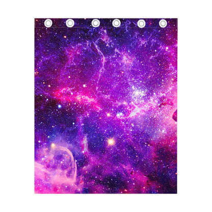 Purple Bursting Galaxy Space Print Curtain