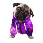 Purple Bursting Galaxy Space Print Dog Zip Up Hoodie