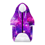 Purple Bursting Galaxy Space Print Dog Zip Up Hoodie