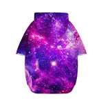 Purple Bursting Galaxy Space Print Dog Zip Up Hoodie