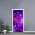 Purple Bursting Galaxy Space Print Door Sticker