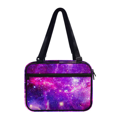 Purple Bursting Galaxy Space Print Double Strap Bible Bag