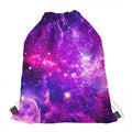 Purple Bursting Galaxy Space Print Drawstring Bag