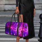 Purple Bursting Galaxy Space Print Duffle Bag