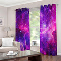 Purple Bursting Galaxy Space Print Extra Wide Grommet Curtains