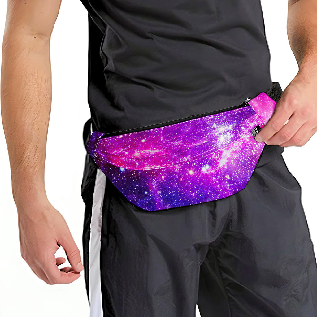 Purple Bursting Galaxy Space Print Fanny Pack