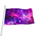 Purple Bursting Galaxy Space Print Flag