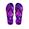 Purple Bursting Galaxy Space Print Flip Flops