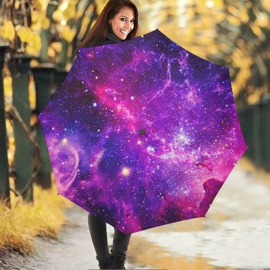 Purple Bursting Galaxy Space Print Foldable Umbrella