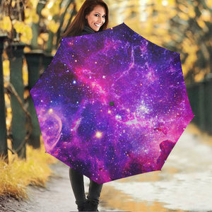 Purple Bursting Galaxy Space Print Foldable Umbrella