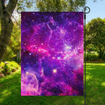 Purple Bursting Galaxy Space Print Garden Flag