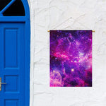 Purple Bursting Galaxy Space Print Garden Flag