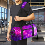 Purple Bursting Galaxy Space Print Gym Bag