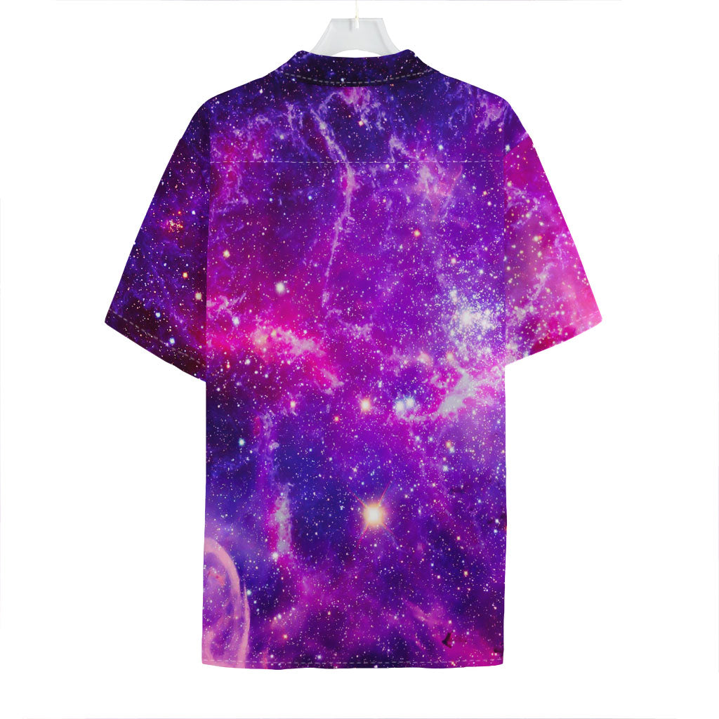 Purple Bursting Galaxy Space Print Hawaiian Shirt